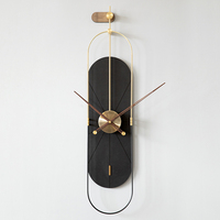 Emitdoog Horloge murale décorative élégante en métal cuivre et bois, style moderne, pour salon, chambre, bureau - Or