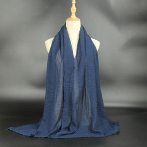 Pañuelo Hijab Étnico de Chifón de Algodón Plisado de 76 Colores, Chal Largo y Suave para Mujer, Estilo Árabe Musulmán de Primavera - Product Image 3