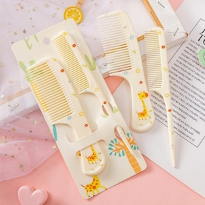 Ensemble de peignes pour enfants, 2 pièces/ensemble, animaux de dessin animé, peigne de coiffure pour enfants avec queue pointue, peigne en plastique antistatique portable pour filles - Product Image 6