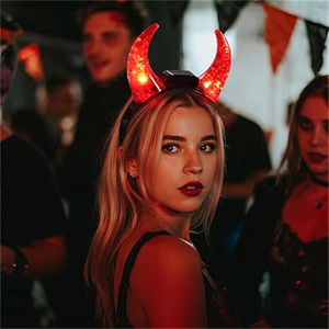 Gran oferta, bandas para la cabeza <span class=keywords><strong>de</strong></span> cuerno <span class=keywords><strong>de</strong></span> <span class=keywords><strong>diablo</strong></span> <span class=keywords><strong>con</strong></span> luz LED roja para accesorios <span class=keywords><strong>de</strong></span> disfraz, recuerdo <span class=keywords><strong>de</strong></span> fiesta - Product Image 3