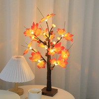 Lumière LED en forme de feuille d'érable, pomme de pin, récolte d'automne, décoration de Thanksgiving, matériau PC, durée de vie de 5000 heures