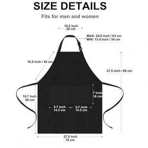 Hot Sale Waterproof Oil Proof Custom <b>Black</b> Bbq Kitchen <b>Apron</b> With Pockets - Product Image 5