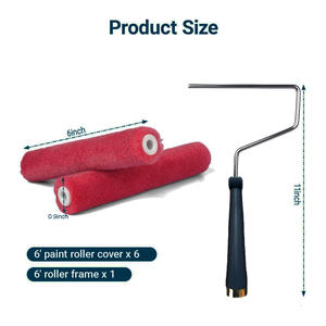 Rouleaux à <span class=keywords><strong>peinture</strong></span> industriels miniatures de 6 pouces, finition fine, brosse en velours de mohair, produit OEM personnalisable - Product Image 6