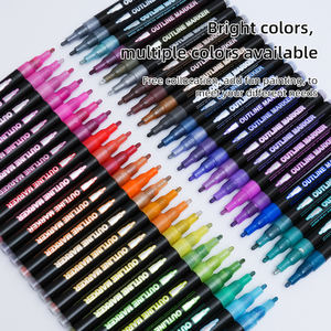 48 Farben Weihnachtsdeko Konturenmarker-Set zum Zeichnen und Schreiben, Stifte mit einzigartiger Ventilkonstruktion und Doppellinien-Metallic-Effekt - Product Image 3