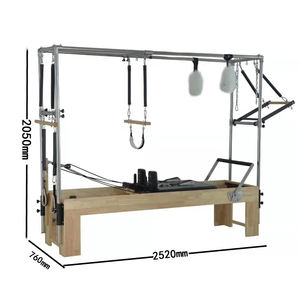 Juego de reformador de Pilates de Yoga portátil con marco de cama de <span class=keywords><strong>loft</strong></span>, máquina de Metal DE SALUD ajustable, Pilates multifunción de madera de roble duradero - Product Image 3