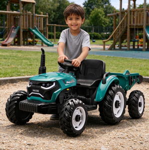 Tracteur à pédales pour tout-petits <span class=keywords><strong>avec</strong></span> <span class=keywords><strong>remorque</strong></span>, véhicule jouet électrique pour enfants, simulation de <span class=keywords><strong>camion</strong></span> agricole - Product Image 3