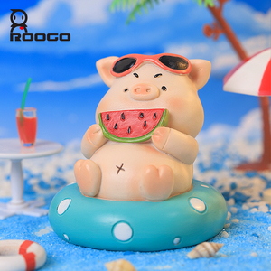 ROOGO Venta al por mayor <span class=keywords><strong>de</strong></span> gafas <span class=keywords><strong>de</strong></span> sol <span class=keywords><strong>de</strong></span> poliresina ecológicas hechas a mano con diseño <span class=keywords><strong>de</strong></span> animales <span class=keywords><strong>de</strong></span> verano: cerdo comiendo sandía y gato gordo con bebida - Product Image 2