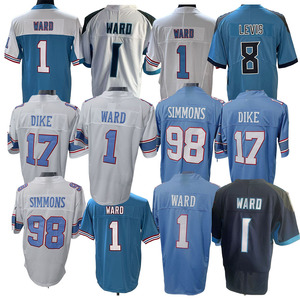 Nouveaux maillots de football américain en gros 2026, brodés : 1 Cameron Ward, 8 Will Levis, 98 Jeffery Simmons, 17 Chimere Dike - Product Image 1