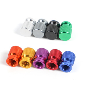 Aluminum Alloy 12mm Valve Caps Textured Universal For Cars And Motorcycles Tubeless Type Red Blue Silver Black Gold Green - Product Image 1