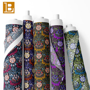 Tissu en popeline 100% coton original imprimé numériquement personnalisé BILU Flower pour robes, chemisiers, matériaux textiles - Product Image 1