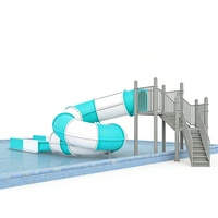 Toboggan aquatique en tube spiralé en fibre de verre, hauteur 1,8 m, pour aire aquatique et piscine, utilisation extérieure et intérieure, certifié sécurité domestique