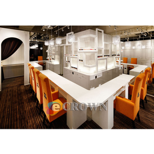 Showcase Nail Salon Interior Workstation Nail Salon Dj <strong>Led</strong> <strong>Lights</strong> <strong>Display</strong> Kiosk Design OEM - Product Image 3