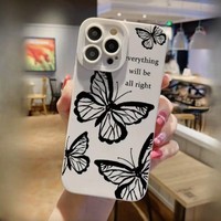Coque de téléphone portable motif papillons pour iPhone 16 15 17 18 Pro Max, coque en TPU Angel Eye antichoc, protection arrière