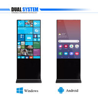 Layar Video Iklan Android LCD Totem Ultra-Tipis 55-Inci untuk Dalam Ruangan, Model Berdiri Vertikal untuk Kereta Bawah Tanah