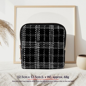 Mini sac de rangement pour bijoux de style carré, personnalisable, de luxe, avec fermeture à glissière, grande capacité, sac d'emballage pour bijoux - Product Image 5
