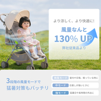 Ventilateur portable pliable Anjuny pour poussette, avec 3 vitesses, rechargeable, flux d'air en maille, certifié CE pour la sécurité des sièges auto et landaus