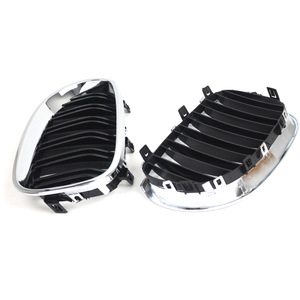 Parrilla Delantera para BMW E60, Negro Brillante, Doble Línea, Plástico ABS, para la Serie 5 2004-2010, Mejora de Diseño - Product Image 3
