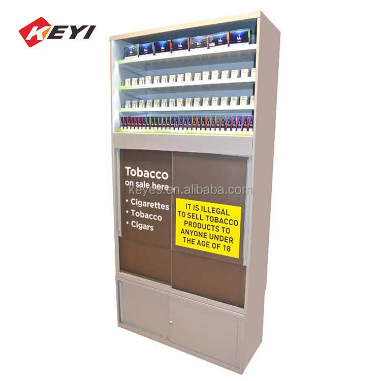 Tobacco Shop Wood Sliding Door-Type Cigarette Storage Cabinet