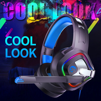 Casque de jeu stéréo filaire circum-auriculaire avec éclairage RGB et microphone