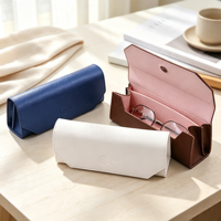 Étui à lunettes portable Bestclean OEM Factory, capacité 2 paires, avec fermeture à bouton-pression, couleur et logo personnalisés, support d'échantillons