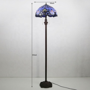 Lámpara de Pie LongHuiJing, Lámpara de Vidrio con Pantalla con Diseño de Libélula, Lámparas Tiffany para Restaurante - Product Image 5