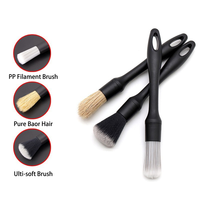 Ensemble de brosses de nettoyage pour voiture, 3 pièces, avec poils doux, outils d'entretien intérieur et extérieur pour l'entretien et le nettoyage de l'intérieur des véhicules