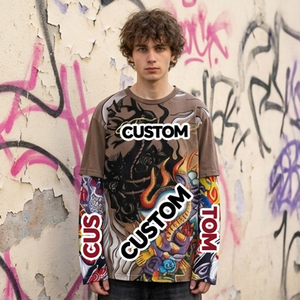 T-shirt pour <span class=keywords><strong>homme</strong></span> avec strass, vêtements de rue personnalisés, fabricants de vêtements, t-shirt imprimé graphique, <span class=keywords><strong>homme</strong></span> pour hommes, t-shirt à manches longues - Product Image 1