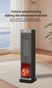 Calentador Cerámico PTC Portátil con Efecto de Llama 3D, Ahorro de Energía, Control Remoto, Temperatura Ajustable para el Hogar - Product Image 2