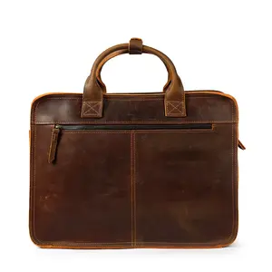 Portafolio impermeable Vintage para hombre y mujer, bolsa de mensajero personalizada, maletín de cuero para ordenador portátil de negocios, novedad de 2023