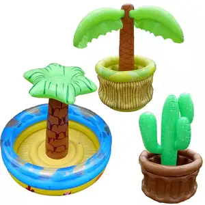 Popular Inflatable Drink Cooler Inflatable Palm Tree Design Ice Cooler Floating Pool Tray Salad Food Drinks Ice Cooler