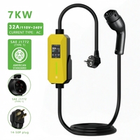 Nouvelle station de recharge portable pour véhicules électriques de type 1 J1772 32Amp niveau 2 NEMA 14-50, étanche IP66, 7kW