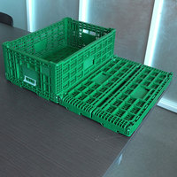 Cesta plegable de plástico para almacenamiento de verduras, cesta de plástico de alta calidad para apilamiento de supermercado