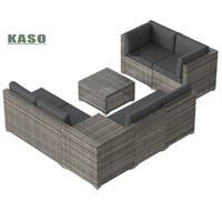 Kits de Patio, balcon, extérieur, petit rotin, 3 pièces, meubles en corde, Table, canapé, de luxe, jardin, ensemble de salle à manger