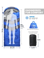 Sacos de Dormir para Adultos, para Clima Frío, Cálidos, Ligeros, Compactos, Equipo Esencial para Acampar