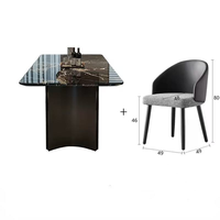 Ensemble de meubles de maison modernes et simples, table à manger rectangulaire en bois et chaises, écologiques, durables, assemblés, convertibles