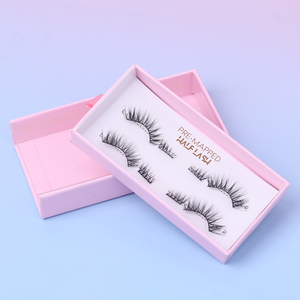 Vente en gros de faux cils à effet 3D, sans colle, emballage personnalisé, fournitures pour cils en bande, cils pré-collés, demi-cils - Product Image 5