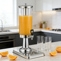Dispensador de Jugos Portátil de Acero Inoxidable con Grifo, Dispensador de Bebidas a Prueba de Fugas para Fiestas en Casa