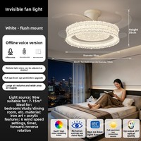 Ventilateur de plafond de style médiéval pour salle à manger et chambre à coucher, éclairage Zhongshan intégré, compatible Tmall Genie, intensité réglable, garantie de 2 ans