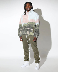 Nuova elegante giacca invernale in pile personalizzata a quarto di Zip pesante <span class=keywords><strong>felpa</strong></span> con cappuccio da uomo orsacchiotto Sherpa - Product Image 6