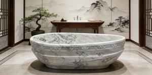 Baignoire autoportante en marbre blanc naturel, grande taille, sur mesure, pour villa et hôtel, prix <span class=keywords><strong>de</strong></span> gros - Product Image 4