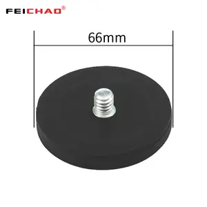 Magnet Suction Cup 1/4" 3/8" Screw Thread D43/66/88mm Camera Rubber Coated Magnetic Mount Base for Car LED Camera