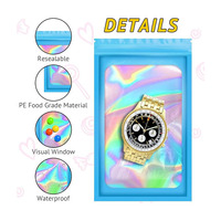 Sac à fermeture éclair en Mylar holographique pour aliments, bonbons, bijoux et cadeaux de fête - Emballage étanche aux odeurs et sécurisé