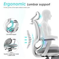 Chaise de bureau ergonomique de direction moderne extra large à dossier haut, confortable, adaptée à la colonne vertébrale, en maille grise, avec repose-pieds