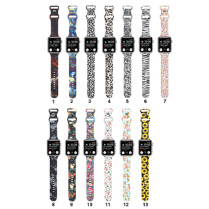Bracelet en silicone pour montre <span class=keywords><strong>apple</strong></span>, boucle papillon imprimée, 38 40 41 42 44 45mm, nouvelle collection, vente en gros - Product Image 2