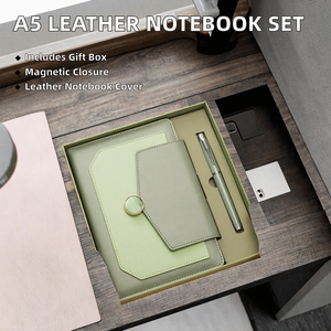 Biểu tượng tùy chỉnh A5 PU da bìa cứng máy tính xách tay 100 sheets với khóa từ và bút văn phòng kinh doanh Hộp quà tặng - Product Image 3
