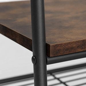 SENYU Industrial Metal <b>Coat</b> Rack <b>with</b> 3 <b>Shelves</b> 8 <b>Hooks</b> Multipurpose Entryway Storage Stand Modern Freestanding Furniture - Product Image 6
