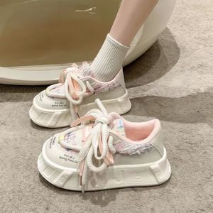 Chaussures de marche décontractées tendance pour femmes, style plateforme, souples et confortables, colorées, à semelle épaisse, doublure en peluche, polyvalentes - Product Image 3