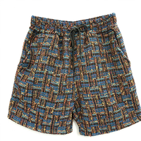 Shorts décontractés pour hommes en tissu peigné teint en fil, motif écossais vintage, coupe ample avec cordon de serrage et poches latérales, style streetwear, personnalisable, collection automne-hiver