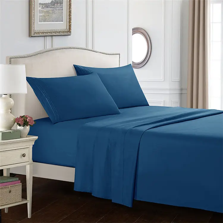 100% polyester cheap Basics Lightweight Super Soft Easy Care microfiber microfibre bed bedding sheet set sheet sets
