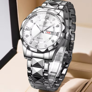 Montre-bracelet tendance pour homme BINBOND 2521 2026, bracelet en acier et cuir, calendrier lumineux, montre à quartz pour couple - Product Image 5